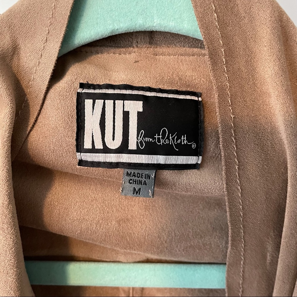 Drape Front Faux Suede Jacket View 3